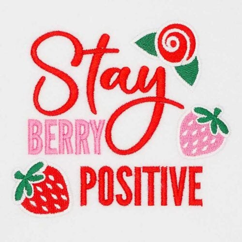 stay positive embroidery design