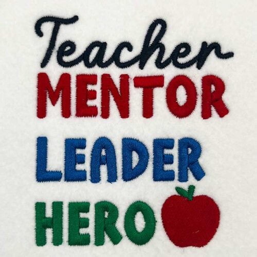 Teacher Mentor embroidery design