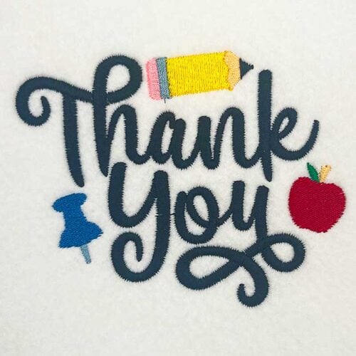 Thank you embroidery design