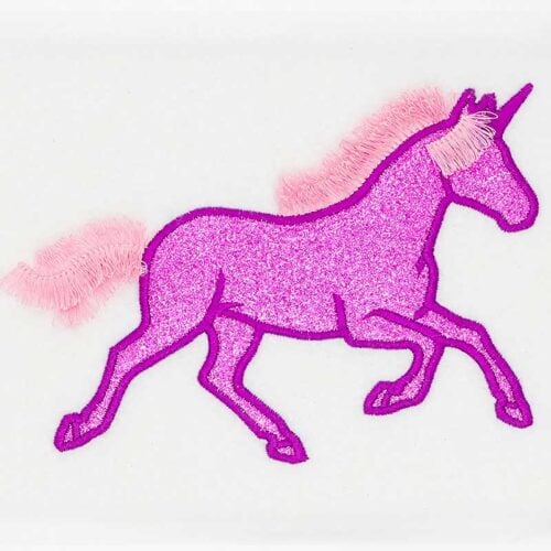 Unicorn Applique Fringe embroidery design