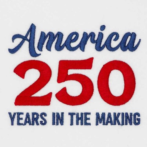 America 250 years embroidery design