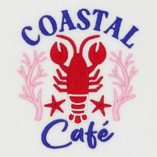 Coastal cafe embroidery design