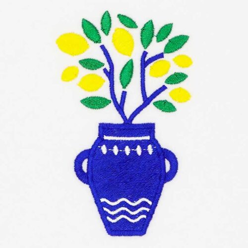 Lemon tree embroidery design