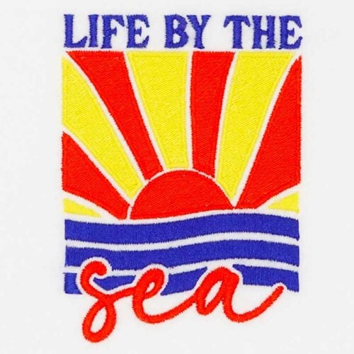 life by the sea embroidery design