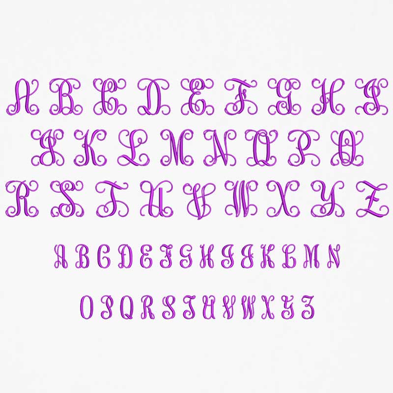 SwirlMono50mm | Embroidery Legacy Swirl Mono 50mm ELF font