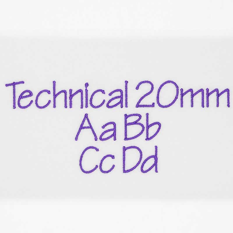 Technical 20mm ELF font