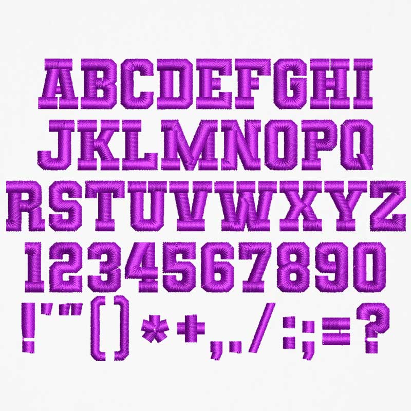 Varsity15mm | Embroidery Legacy Varsity 15mm ELF font