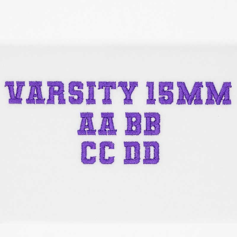 Varsity15mmSewout | Embroidery Legacy Varsity 15mm ELF font