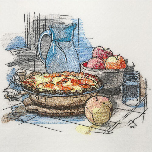 apple pie embroidery design
