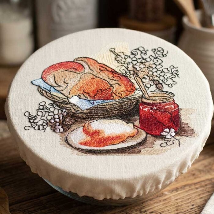 ELSK_BreadJam_BowlCover | Embroidery Legacy bread and jam bowl cover