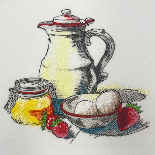 jam and eggs embroidery design