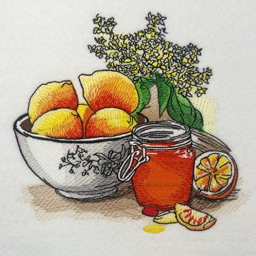 lemon and honey embroidery design