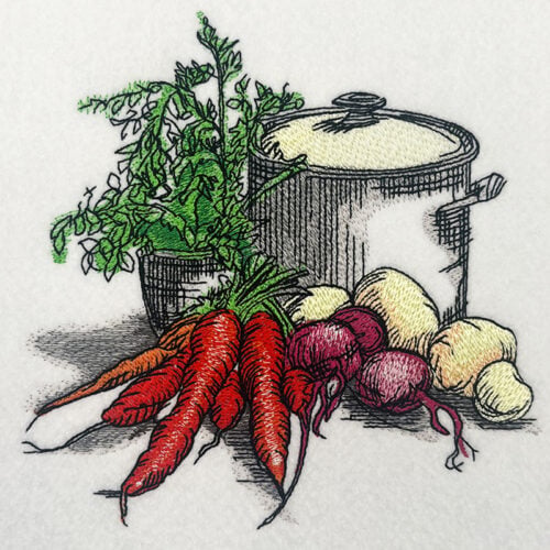 veggies embroidery design