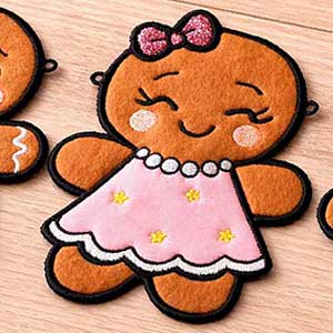Estelle_Gingerbread300x300 Cute Girl Ginger Bread Cookie Embroidery Design Stitched Out
