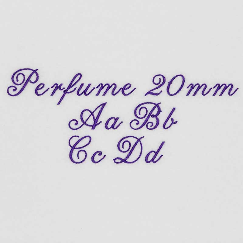 Perfume20mmSewout | Embroidery Legacy Perfume 20mm ELF font