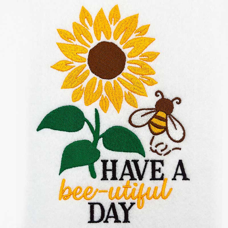 SDSF_BeeutifulDay | Embroidery Legacy Have a bee-utiful day embroidery design
