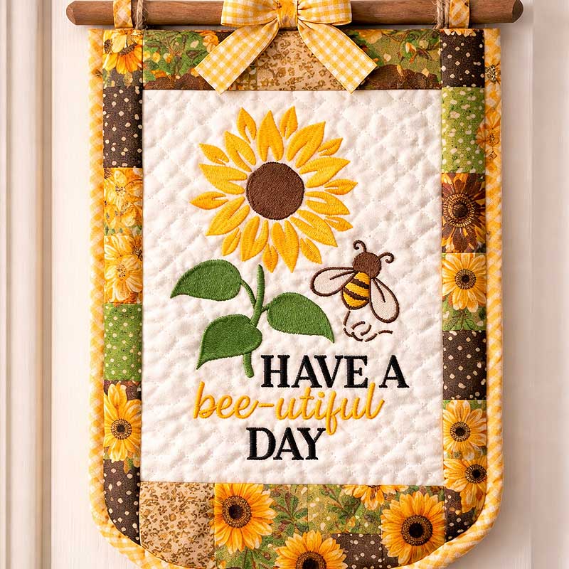 SDSF_BeeutifulDay_DoorHanger | Embroidery Legacy Bee-utiful Day Door Hanger