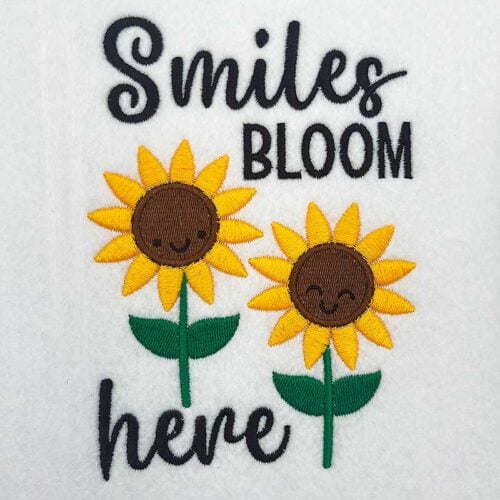 smiles bloom embroidery design
