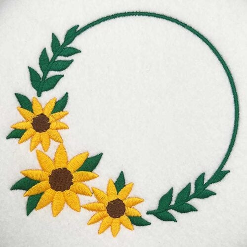 sunflower circle embroidery design