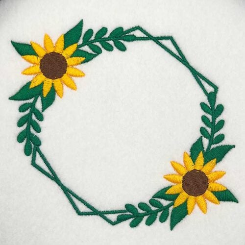 sunflower hexagon embroidery design