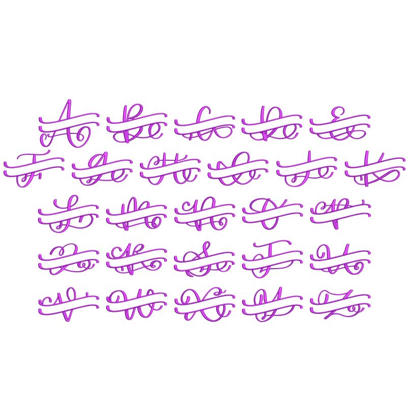 ScriptSplitMono80 | Embroidery Legacy Script Split Mono 80mm ELF Font