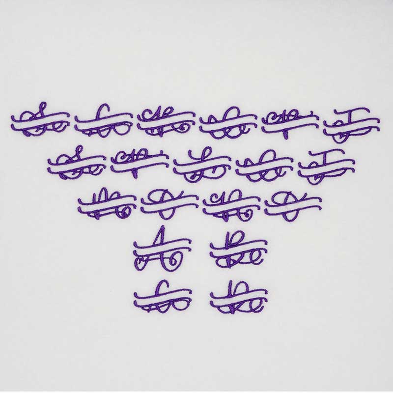 ScriptSplitMono80Sewout | Embroidery Legacy Script Split Mono 80mm ELF Font