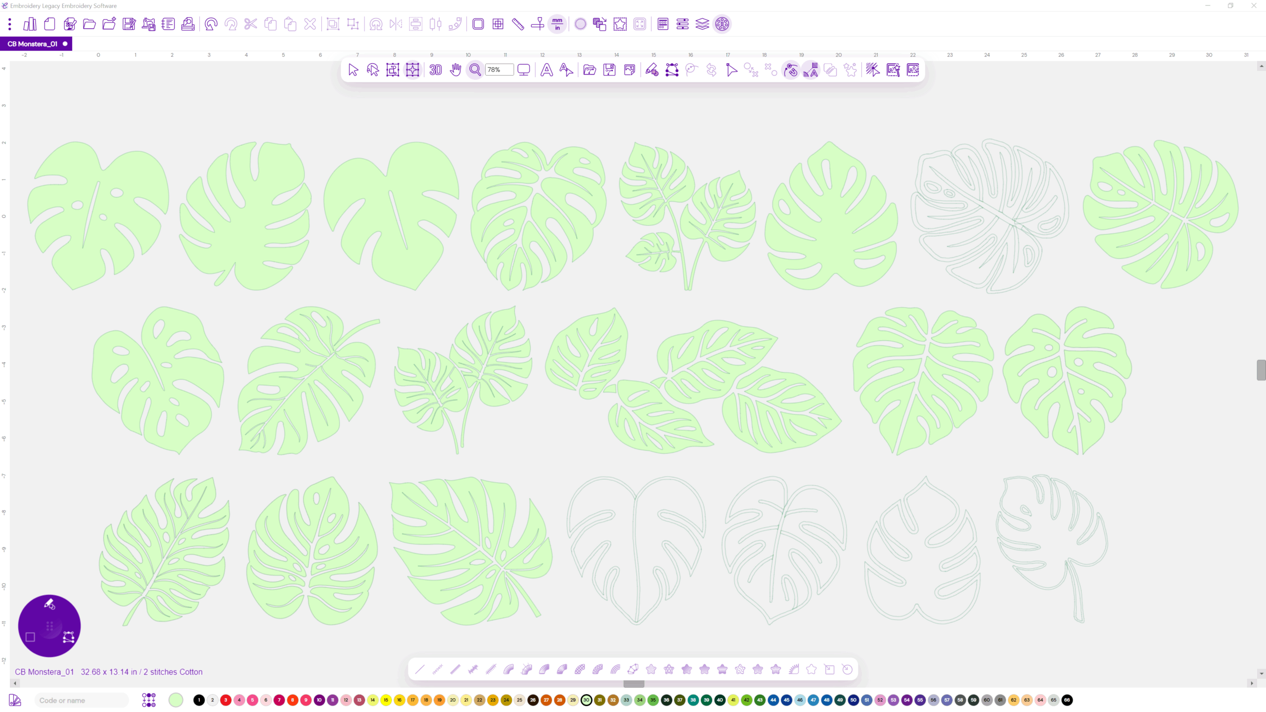 CB Monstera Leaves | Embroidery Legacy Monstera leaves creativity booster