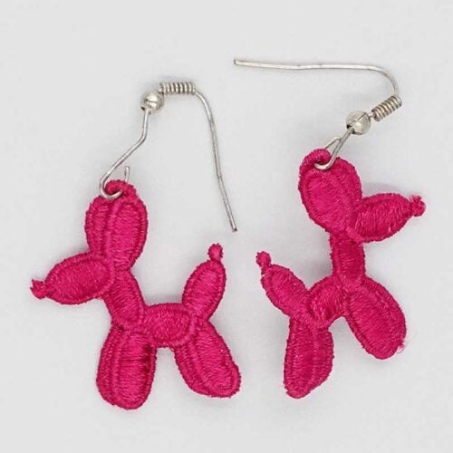 DogBalloonEarrings | Embroidery Legacy Dog Balloon earrings in the hoop project