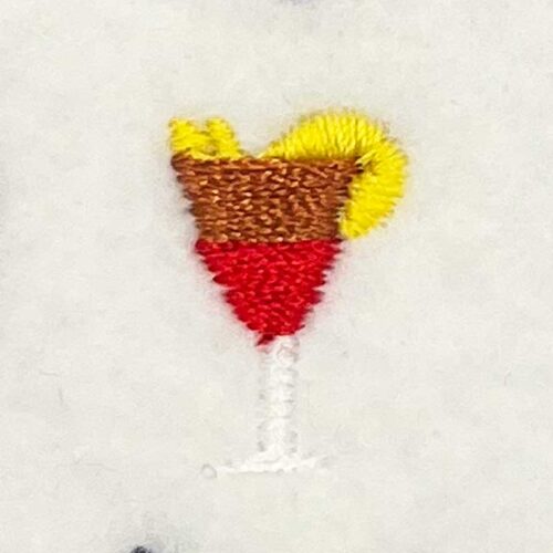 tropical drink embroidery design