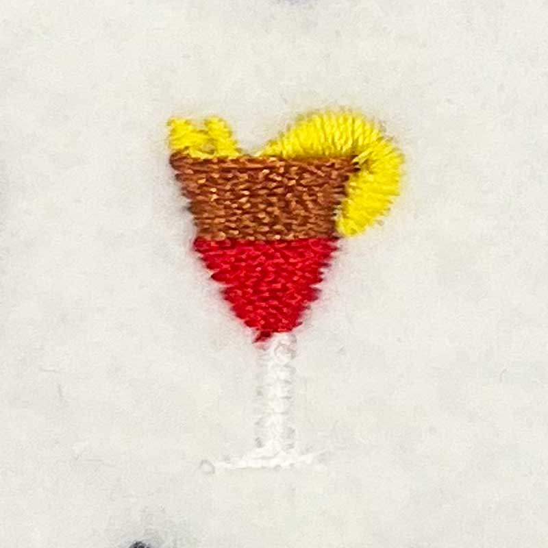tropical drink embroidery design