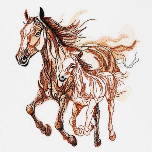 EL_MareAndFoal | Embroidery Legacy Mare and Foal embroidery design