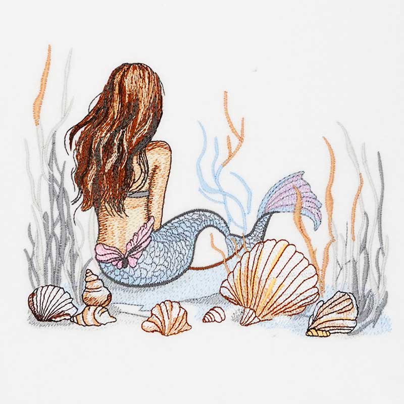 Mermaid embroidery design