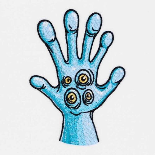 monster hand embroidery design