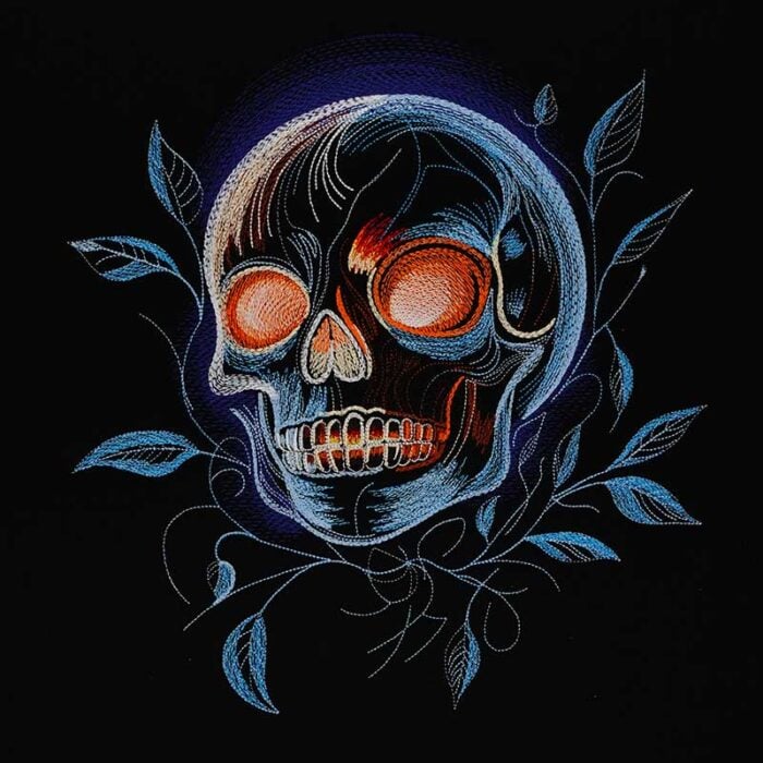EL_MoonlightSkull | Embroidery Legacy moonlight skull embroidery design