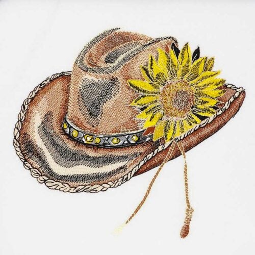EL_SunflowerHat | Embroidery Legacy sunflower cowboy hat embroidery design