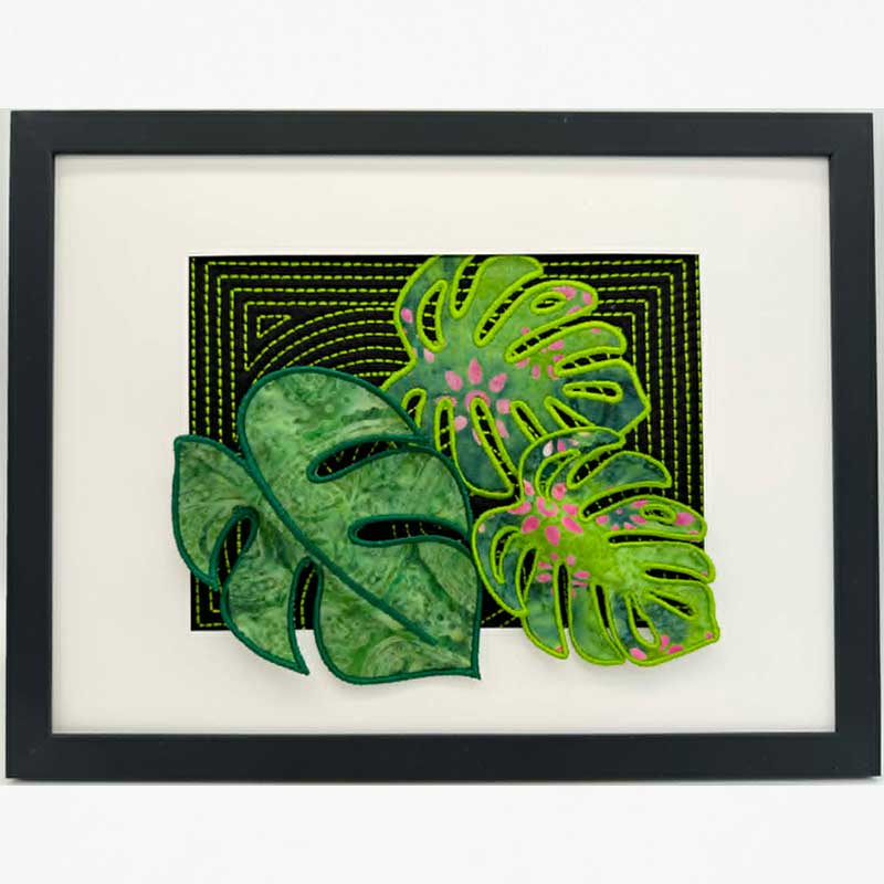 MonsterainFrame | Embroidery Legacy Monstera Leaves creativity booster framed