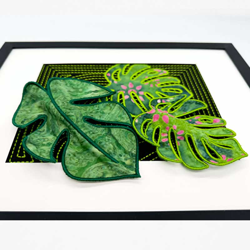 MonsterainLeaves | Embroidery Legacy Monstera Leaves creativity booster framed
