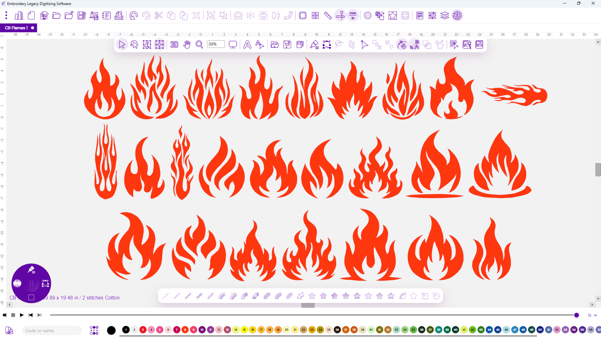 CB Flames | Embroidery Legacy Flames creativity booster