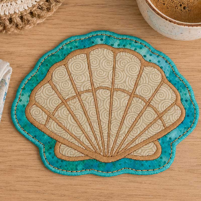 CD_Shells_MugRug | Embroidery Legacy creativity booster shell mug rug