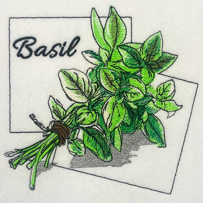EL-Kitchen-Herbs-Basil | Embroidery Legacy Kitchen Herbs Basil embroidery design