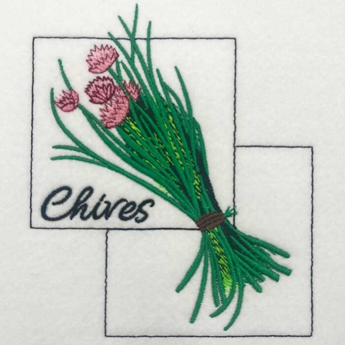 EL-Kitchen-Herbs-Chives | Embroidery Legacy Kitchen Herbs Chives embroidery design