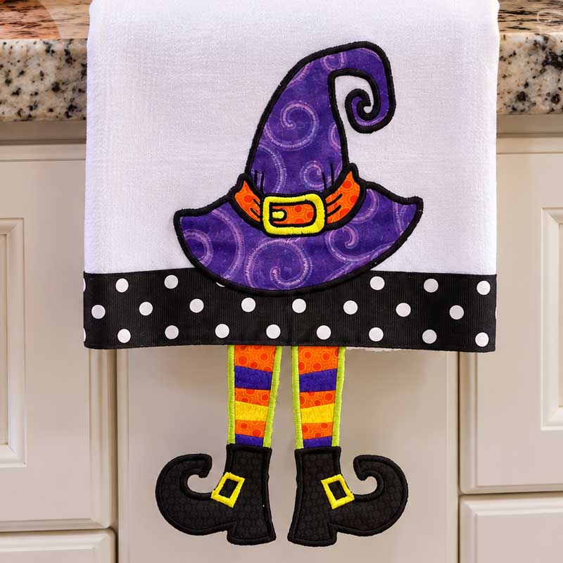 ITH_WitchLegsTowel | Embroidery Legacy ITH Witch Legs Tea Towel project