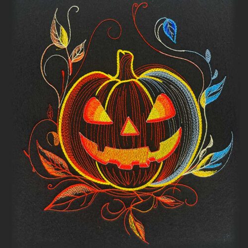 MoonlightJacolantern1 | Embroidery Legacy Moonlight Jack o lantern embroidery design