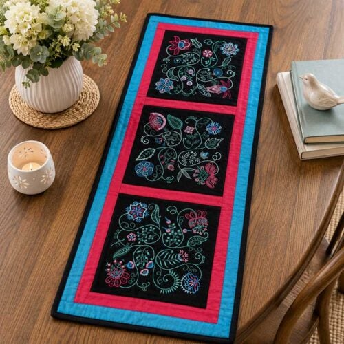 ReturnGardenFantasyRunner | Embroidery Legacy Return to garden fantasy by Janet Sansom quilt runner