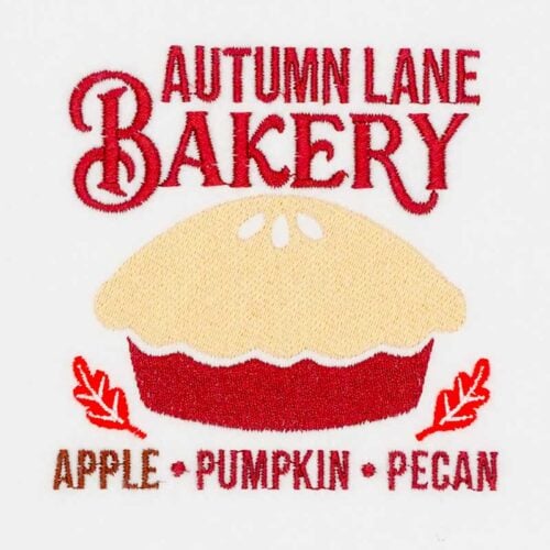 Autumn lane bakery embroidery design