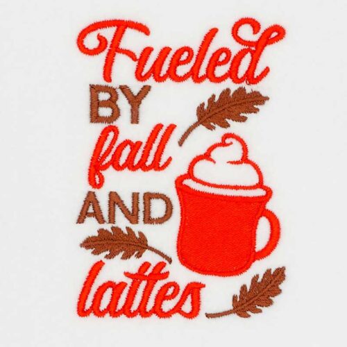 Fueled by fall embroidery design
