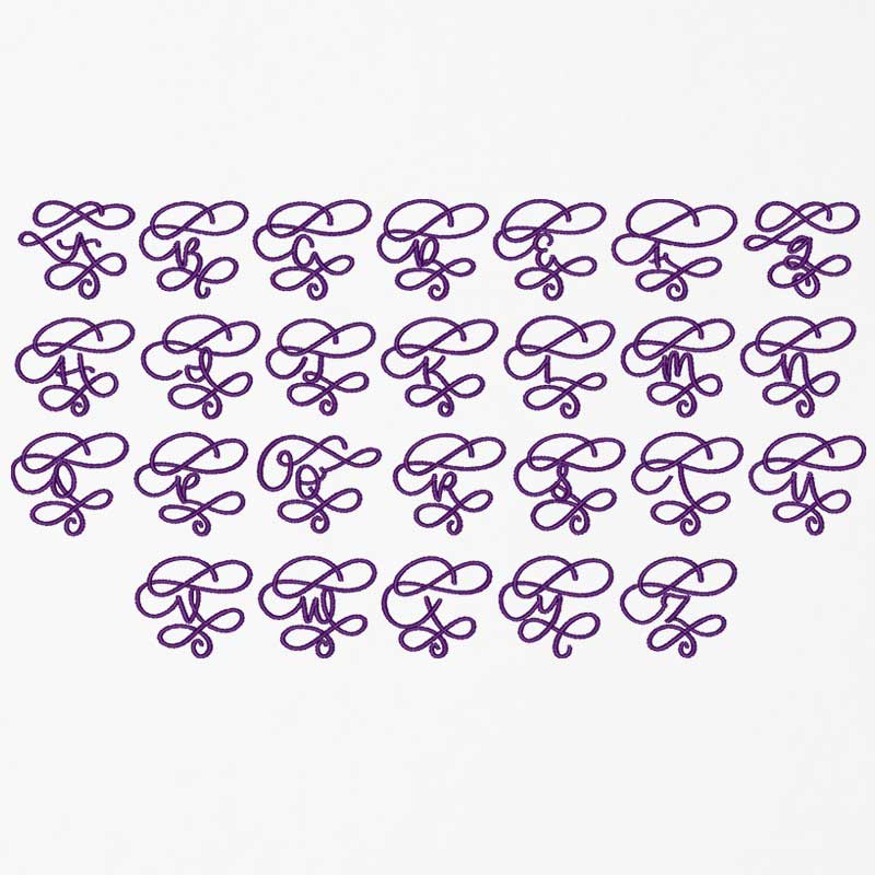 SwirlMono-100mm | Embroidery Legacy Mono swirl 100mm ELF font