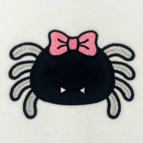 girl spider applique embroidery design