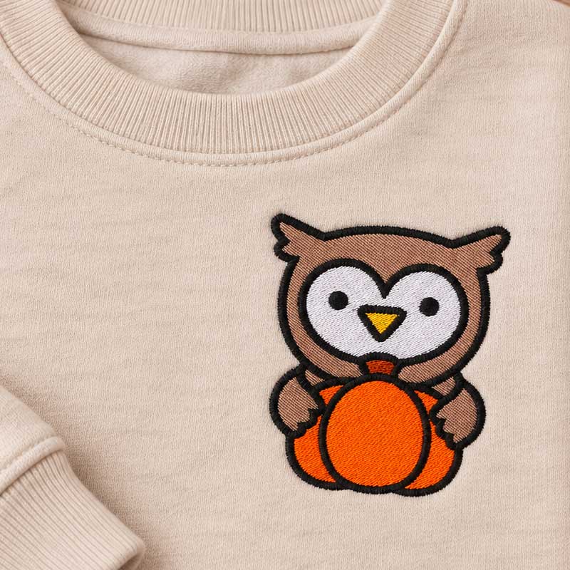 SDCFA2_OwlPumpkin_Shirt | Embroidery Legacy owl pumpkin shirt