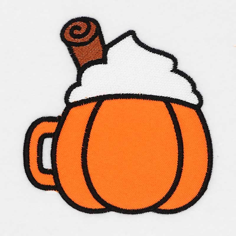 SDCFA2_PumpkinCoffee | Embroidery Legacy pumpkin spice coffee applique embroidery design